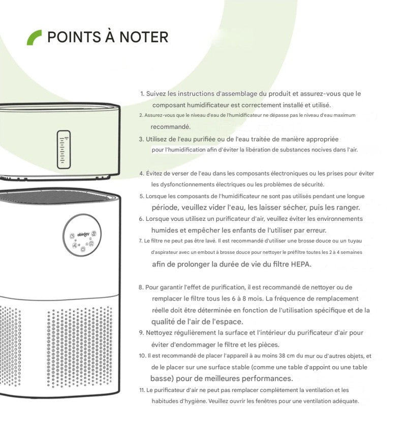 Purificateur d’air avec humidificateur