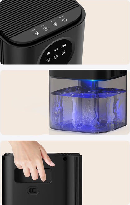 Déshumidificateur d’Air Portable – Réservoir 1.7L, Silencieux, Veilleuse LED – Chambre & Bureau